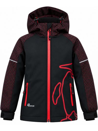 Otroška softshell jakna O'STYLE - črna/rdeča