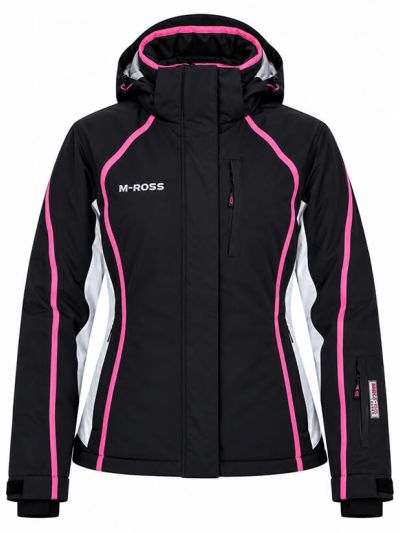 Ženska smučarska jakna DS 53 - črno-bela-pink