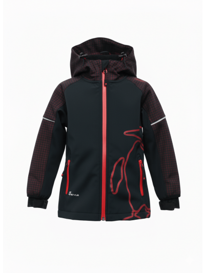 Otroška softshell jakna O'STYLE - črna/rdeča
